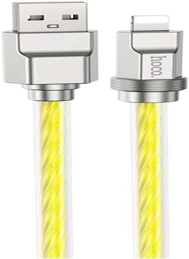 Hoco Hoco U113 - Solid Charging And Data Transmittion Cable (2.4A - 1M), USB-A To Lightning Plug, Compatible With Apple iPhone iPad Airpods - Gold 