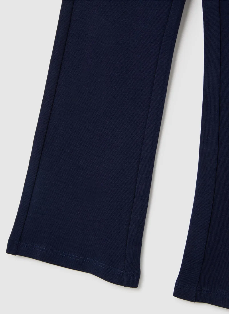 Ovs OVS Girls' Blue Cotton Blend Flare Trousers