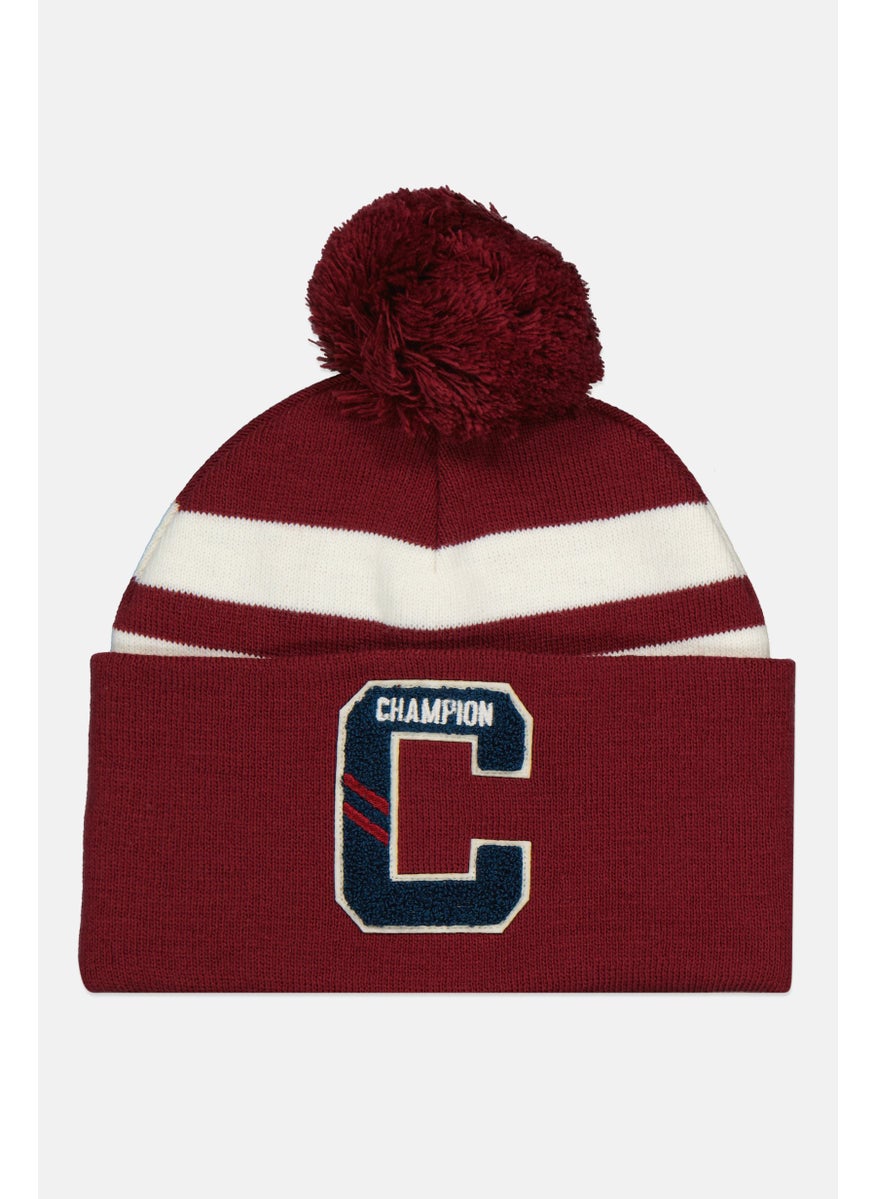 Women Embroidered Logo Pom Pom Beanie Hat, Maroon - pzsku/ZD5305014AF2F77655F57Z/45/_/1738160999/2c7c108b-3347-4472-9aab-b005ffad33d4