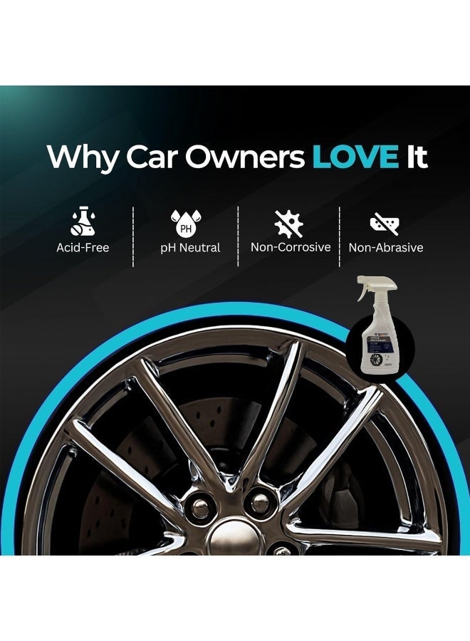 Wunscher Active Rim Cleaner 380ml W-7121 – Powerful, Acid-Free Wheel Cleaner for Alloy, Chrome & Steel Rims, Removes Brake Dust, Iron Build-Up, Rust Spots, and Dirt, Non-Corrosive, pH Neutral, Safe for All Finishes, Instant Results for Spotless, Shiny Wheels. - Image 3