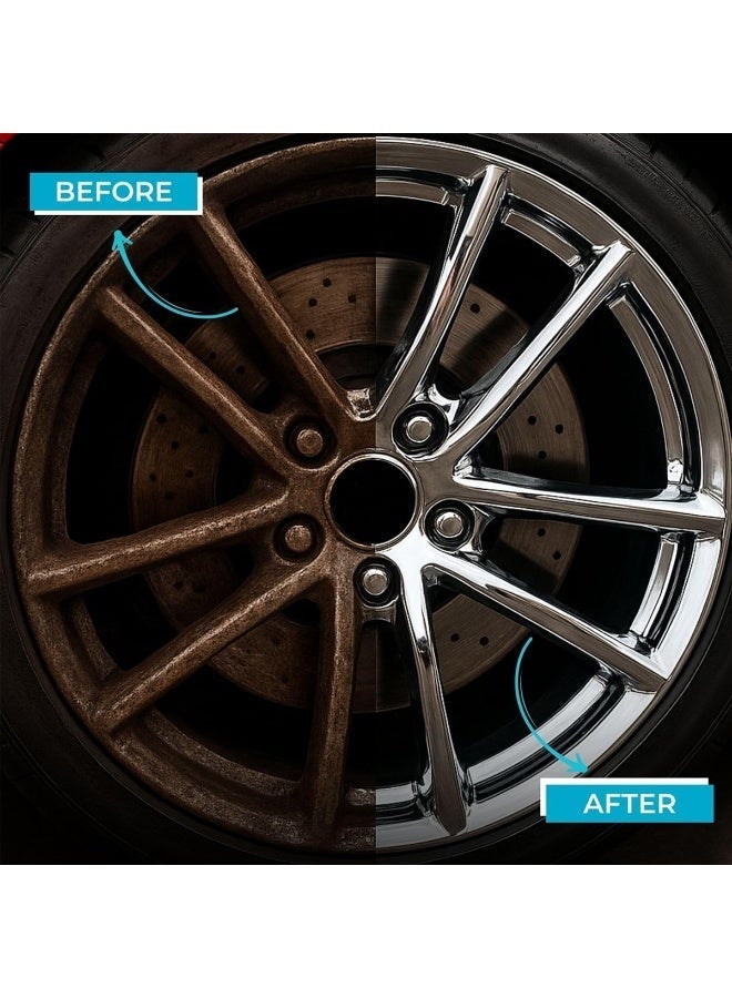 Wunscher Active Rim Cleaner 380ml W-7121 – Powerful, Acid-Free Wheel Cleaner for Alloy, Chrome & Steel Rims, Removes Brake Dust, Iron Build-Up, Rust Spots, and Dirt, Non-Corrosive, pH Neutral, Safe for All Finishes, Instant Results for Spotless, Shiny Wheels. - Image 4