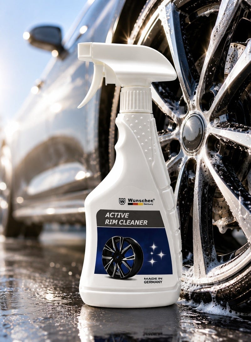 Wunscher Active Rim Cleaner 380ml W-7121 – Powerful, Acid-Free Wheel Cleaner for Alloy, Chrome & Steel Rims, Removes Brake Dust, Iron Build-Up, Rust Spots, and Dirt, Non-Corrosive, pH Neutral, Safe for All Finishes, Instant Results for Spotless, Shiny Wheels. - Image 1