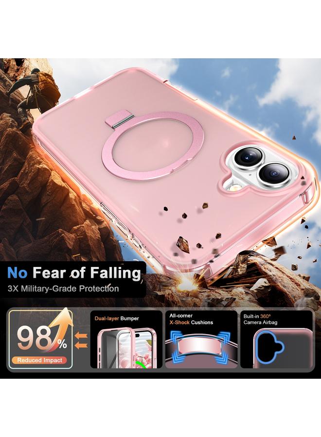 اس-توب جراب لهاتف iPhone 16 Plus مصنوع من الجلد غير اللامع مع حامل MagSafe 360 جراب كامل للجسم - Image 3