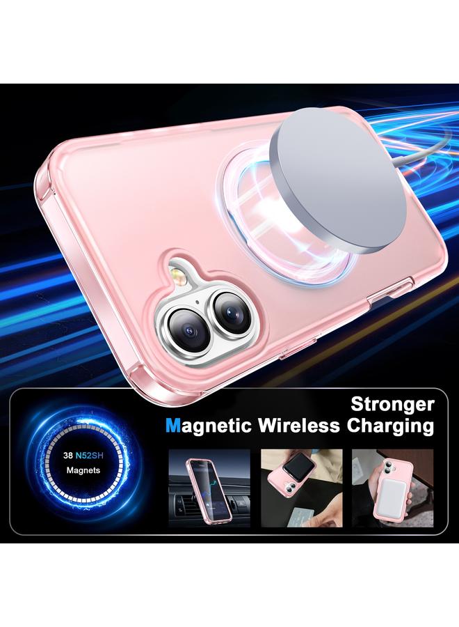 اس-توب جراب لهاتف iPhone 16 Plus مصنوع من الجلد غير اللامع مع حامل MagSafe 360 جراب كامل للجسم - Image 2