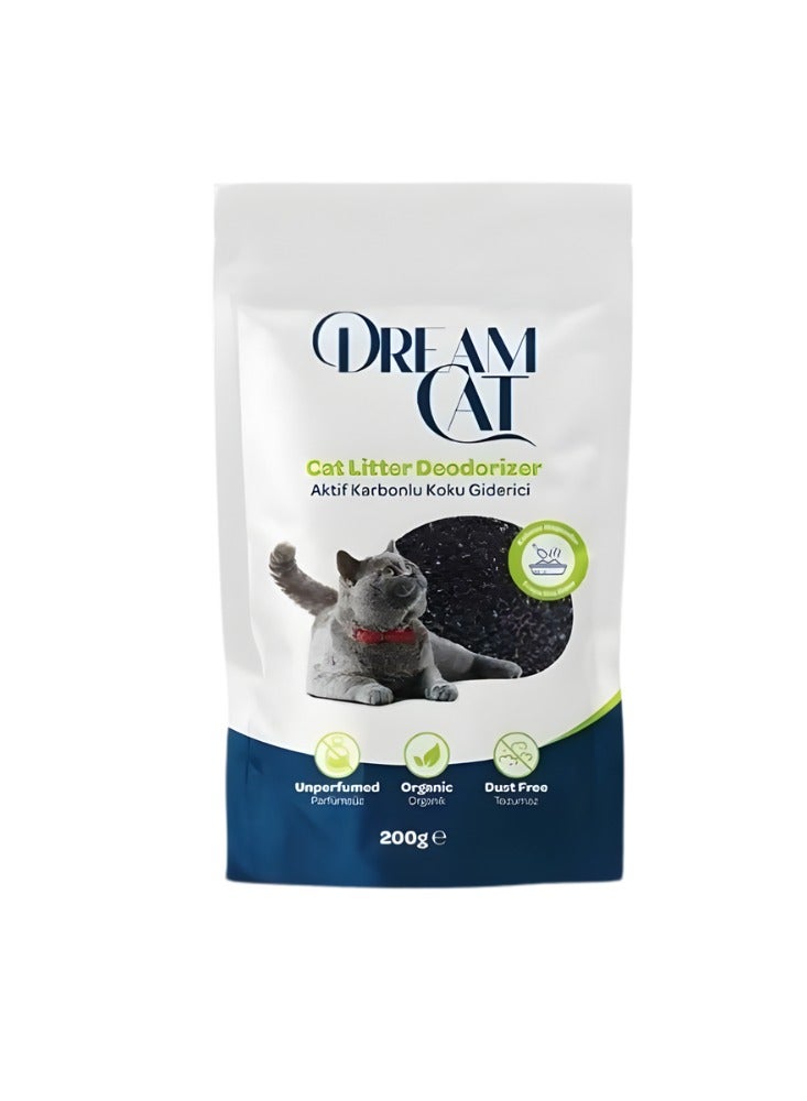 دريم كات مزيل روائح رمل القطط بالفحم النشط – تركيبة عضوية غير معطرة وخالية من الغبار – عبوة 200 جم
