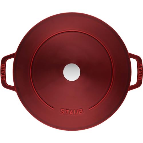 STAUB مجموعة ستوب من الحديد الزهر 4 قطع، مجموعة أواني طهي قابلة للتكديس وتوفير المساحة، وعاء هولندي مع غطاء عالمي، صنع في فرنسا، جرانادين - Image 3