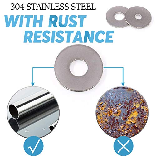 NACX M10 Flat Washer, 304 Stainless Steel, 10mm ID, 20mm OD, 2mm Thickness, Plain Finish, for Bolt and Screw (Pack of 100) - Image 5