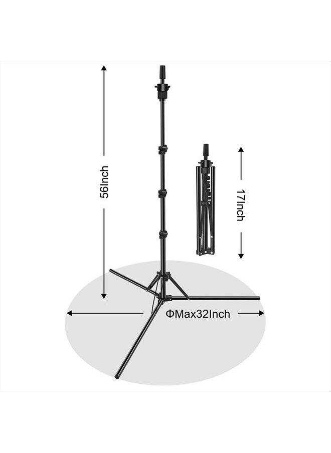 MEIBR - Mannequin Head Stand Adjustable Wig Stand Tripod for Hairdressing Training,Cosmetology Mannequin Training Professional Metal Support Tripod (Black) - Image 1