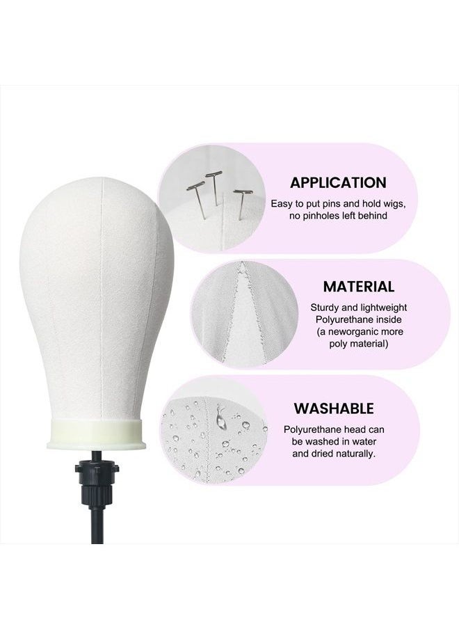 MEIBR - Mannequin Head Stand Adjustable Wig Stand Tripod for Hairdressing Training,Cosmetology Mannequin Training Professional Metal Support Tripod (Black) - Image 1