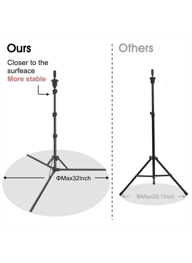 MEIBR - Mannequin Head Stand Adjustable Wig Stand Tripod for Hairdressing Training,Cosmetology Mannequin Training Professional Metal Support Tripod (Black) - Image 1