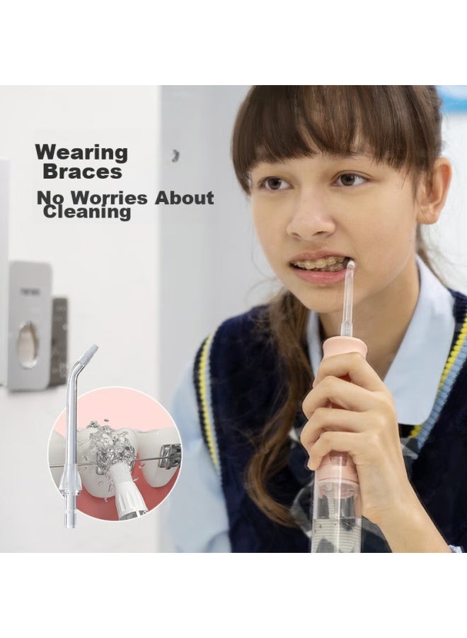 B-Air Bair V2k Children's Electric Oral Irrigator For Ages 6-10 Home Portable Orthodontic Oral Dental Cleaning Water Flosser For Kids, Cute Pink - Image 2