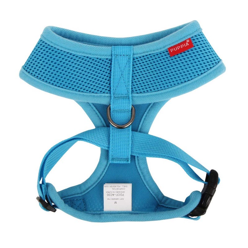 Puppia Soft Dog Harness No Choke Over-The-Head Triple Layered Breathable Mesh Adjustable Chest Belt and Quick-Release Buckle, Sky Blue, Small - Image 2