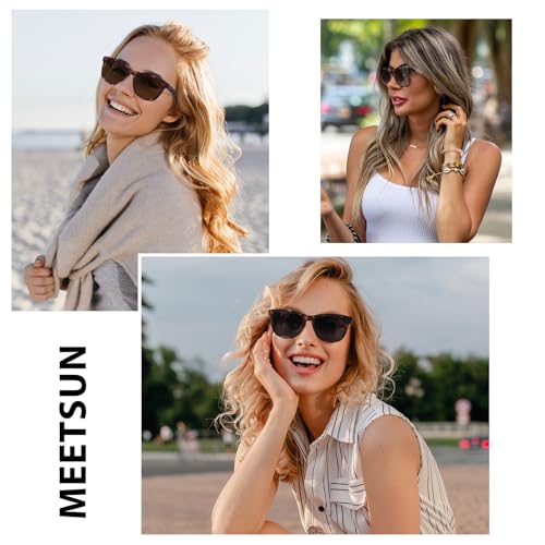 MEETSUN Polarized Sunglasses for Women Men Trendy Classic Retro Designer Style Fashion UV400 Protection 3 PACK Tortoise Brown Grey - Image 2