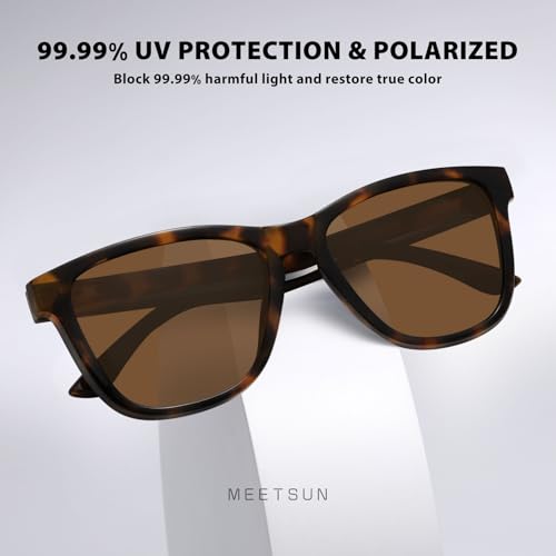 MEETSUN Polarized Sunglasses for Women Men Trendy Classic Retro Designer Style Fashion UV400 Protection 3 PACK Tortoise Brown Grey - Image 4