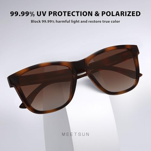 MEETSUN Polarized Sunglasses for Women Men Trendy Classic Retro Designer Style Fashion UV400 Protection 3 PACK Tortoise Brown Grey - Image 5