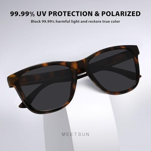 MEETSUN Polarized Sunglasses for Women Men Trendy Classic Retro Designer Style Fashion UV400 Protection 3 PACK Tortoise Brown Grey - Image 3
