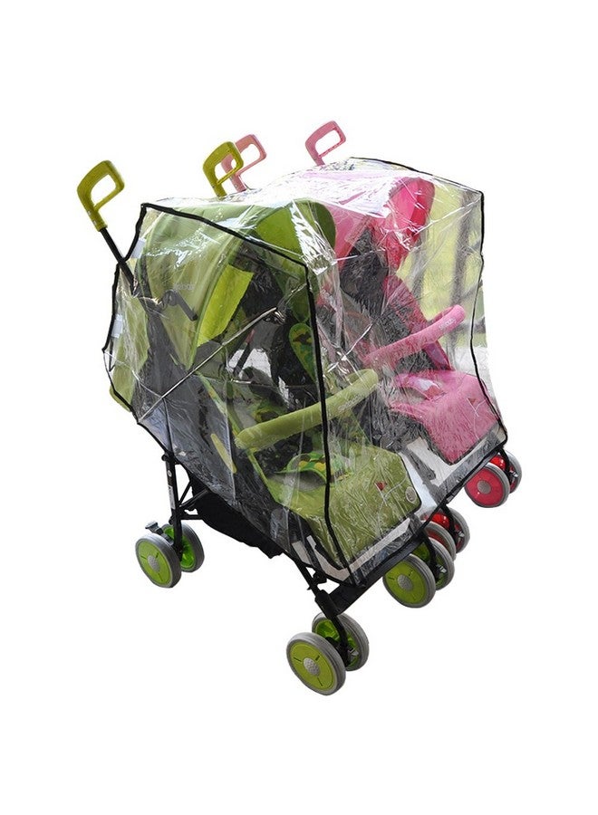 Vafon Aligle Twin Stroller Raincoat Universal Size Side by Side Stroller Weather Shield, Baby Rain Cover/Wind Shield - Image 1