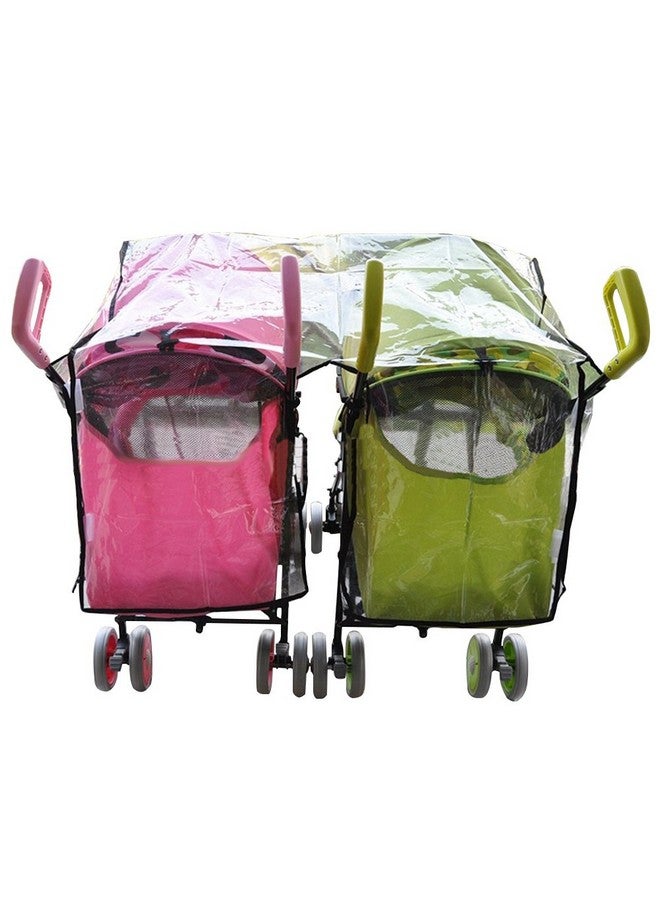 Vafon Aligle Twin Stroller Raincoat Universal Size Side by Side Stroller Weather Shield, Baby Rain Cover/Wind Shield - Image 4