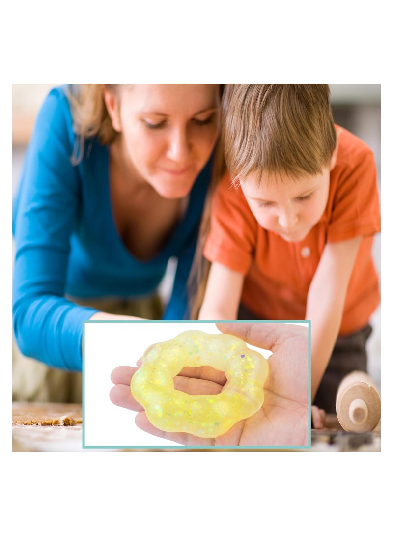Wearable Stress Relief Toys, 2 Pack Donut Squishy Stress Relief Toys, Crystal Glitter Bracelet Soft Fidget Toys, Kids Party Favors, Classroom Rewards, Goody Bag Stuffers, for All People of All Ages