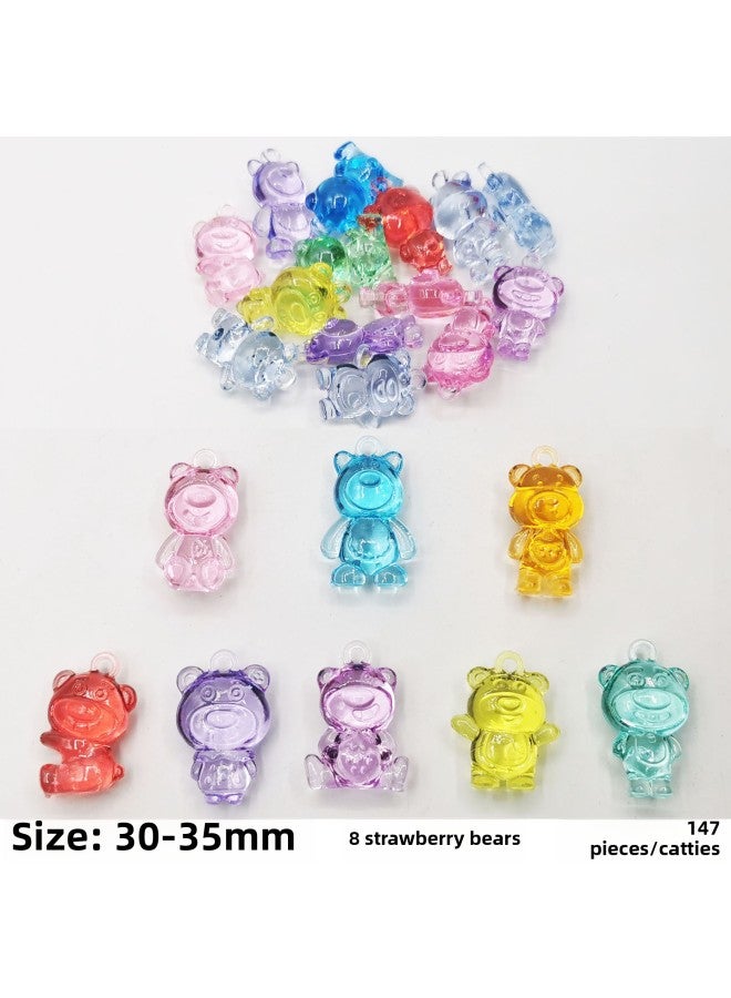 Color Spinning Top Children's Toy Set 3A Acrylic Healthy Durable Material Cartoon Animal Handmade Jewelry-Color:8 Strawberry Bears (147 Pcs/kg) - Image 1