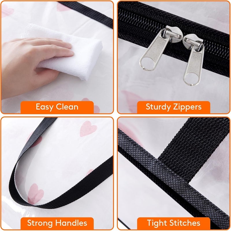 TAKIVA Pack of 6 Clear Transparent Clothes Storage Bags Plastic Blanket Storage Bags Saree Covers with zip Saree Organizer for Wardrobe Transparent Storage Bag for Blenket Clothes comforters - Image 3