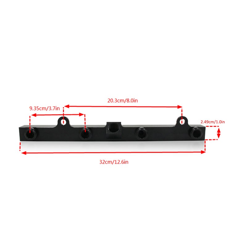 Fuel Rail: Black Premium Aluminum Alloy - High Reliability K Series Fuel Rail for Acura RSX 2002-2006, Honda Civic SI 2001-2005 - Image 4