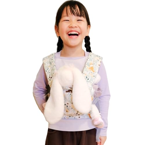 Vlokup Baby Doll Carrier Adjustable Doll Carrier for Little Girls Front Back Wear Made with Soft Fabric Fits Dolls Stuffed Animals up to 20 Inches Wildflower WoodlandAnimal - Image 1