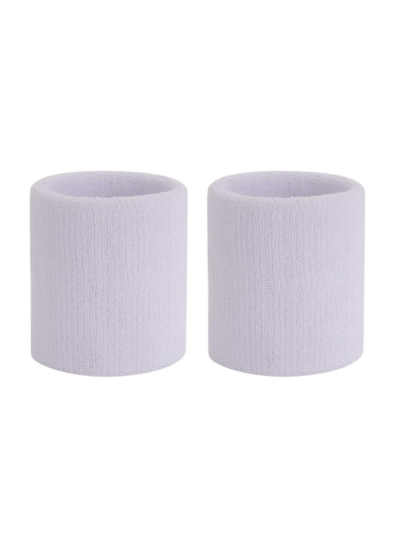 Joker Sweatproof Terry Cloth Moisture Wicking Hand and Wrist Wraps Set for Workout, Basketball, White