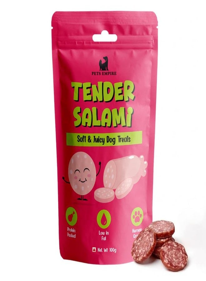 PETS EMPIRE Tender Salami Dog Treats, 100g | Soft & Juicy Chicken Dog Snacks | High Protein Chewy Treats for Dogs | Healthy Training Rewards for Puppies & Adult Dogs - Image 1