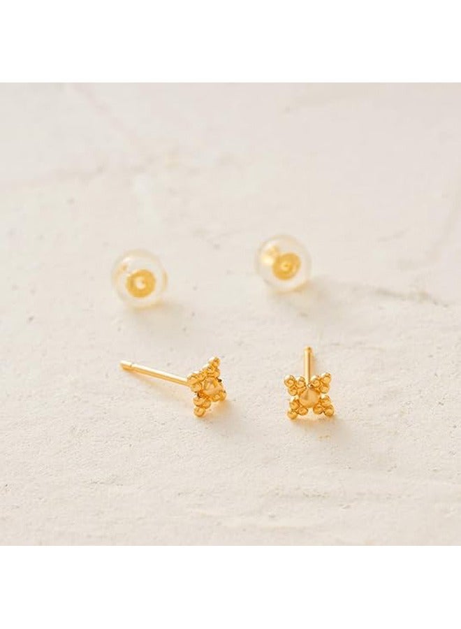 Mevecco Women Huggie Hoop Earrings Gold Ear Stud Cuff 14K Gold Filled Small Boho Beach Simple Delicate Handmade Hypoallergenic Jewelry Gift - Image 4