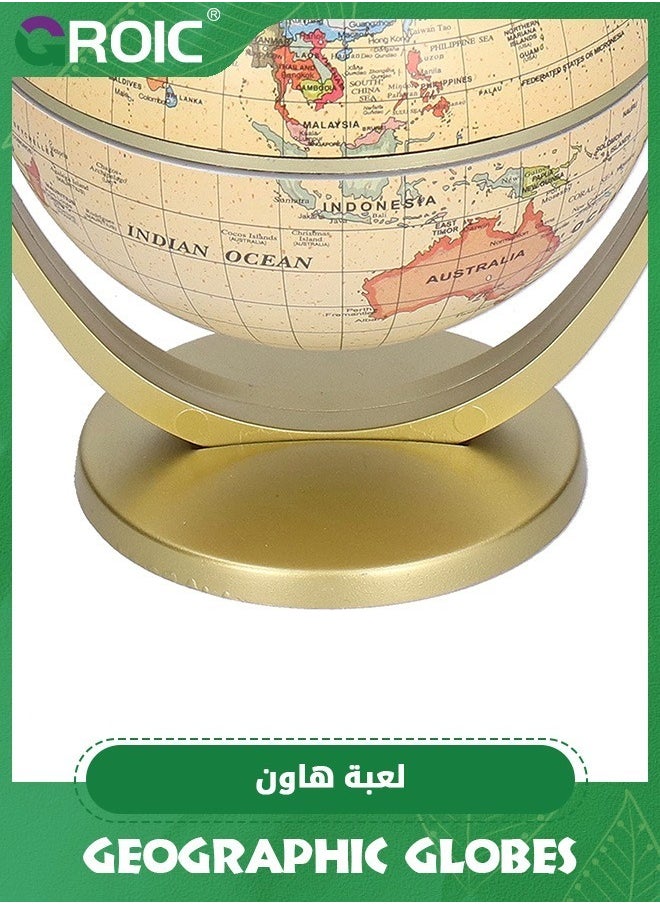 GROIC Vintage World Globe, Geographic Globes Antique Globe Mini World Map Globe, Vintage Political World Educational Modern Desktop Decoration for School, Home, Office（Diameter 3.9 inch）  - Image 5