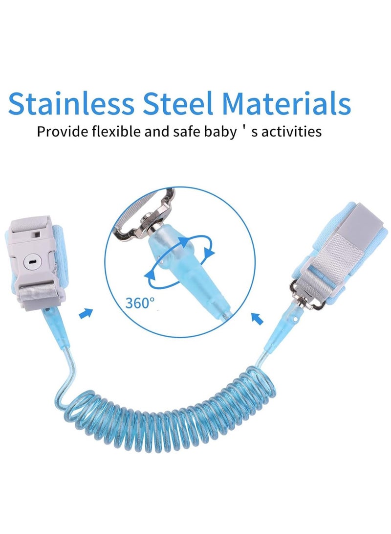 Adjustable Baby Safety Reins, 360 ° Lossless Rotating Wrist Loop with Safety Lock, Comfortable Wristband (Blue) Suitable for Toddlers to Learn Walking, Outdoor Activities, And Travel - Image 4