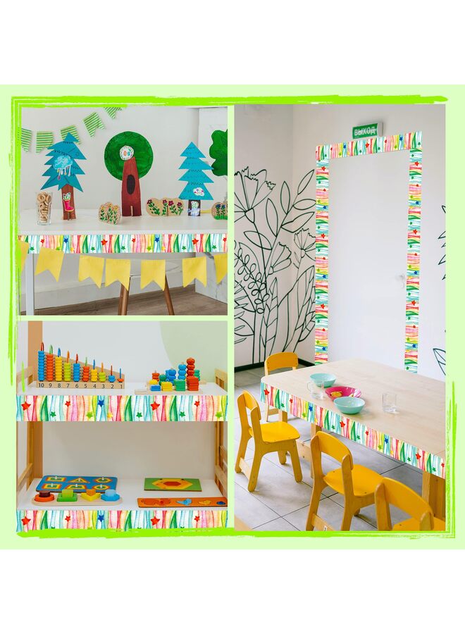LAMAY 60 Feet Bulletin Board Borders, Confetti Scalloped Rolled Border Trim for School Classroom Offices - Image 3