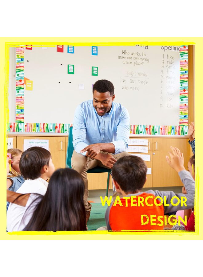 LAMAY 60 Feet Bulletin Board Borders, Confetti Scalloped Rolled Border Trim for School Classroom Offices - Image 2
