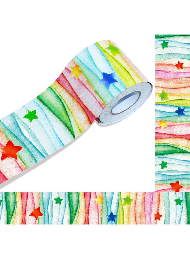 LAMAY 60 Feet Bulletin Board Borders, Confetti Scalloped Rolled Border Trim for School Classroom Offices - Image 1