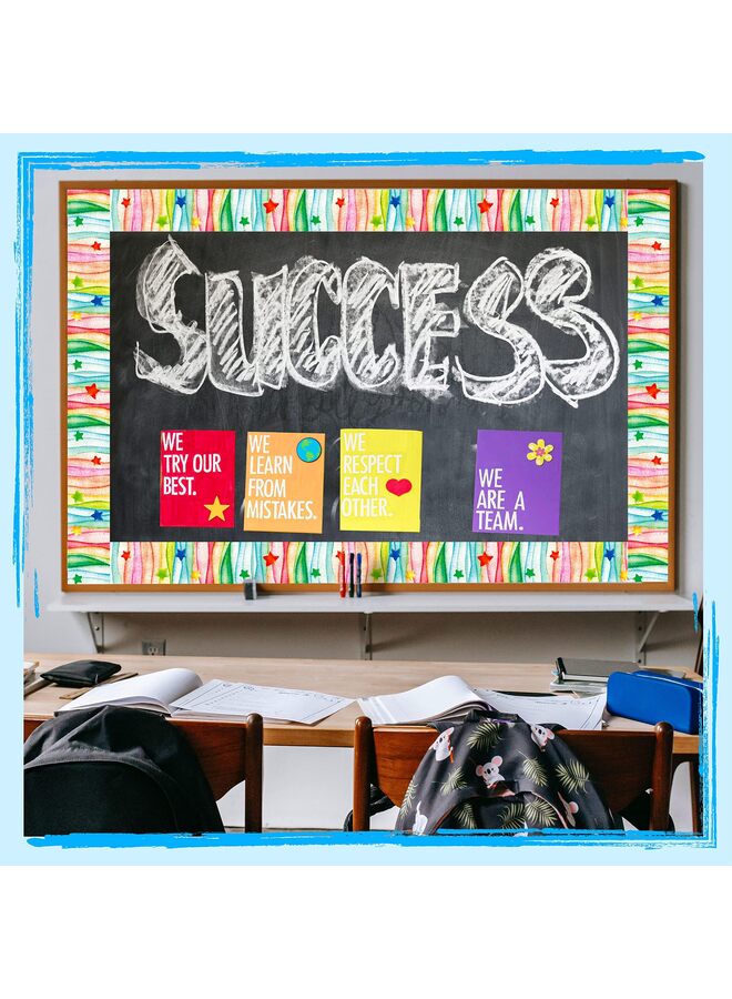 LAMAY 60 Feet Bulletin Board Borders, Confetti Scalloped Rolled Border Trim for School Classroom Offices - Image 4