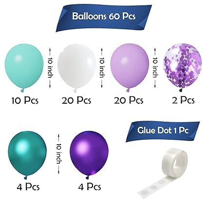 BRIJBAZAAR Mermaid Balloons For Birthday Decoration For Girl- Cute 61Pcs Balloon Decoration - Image 2