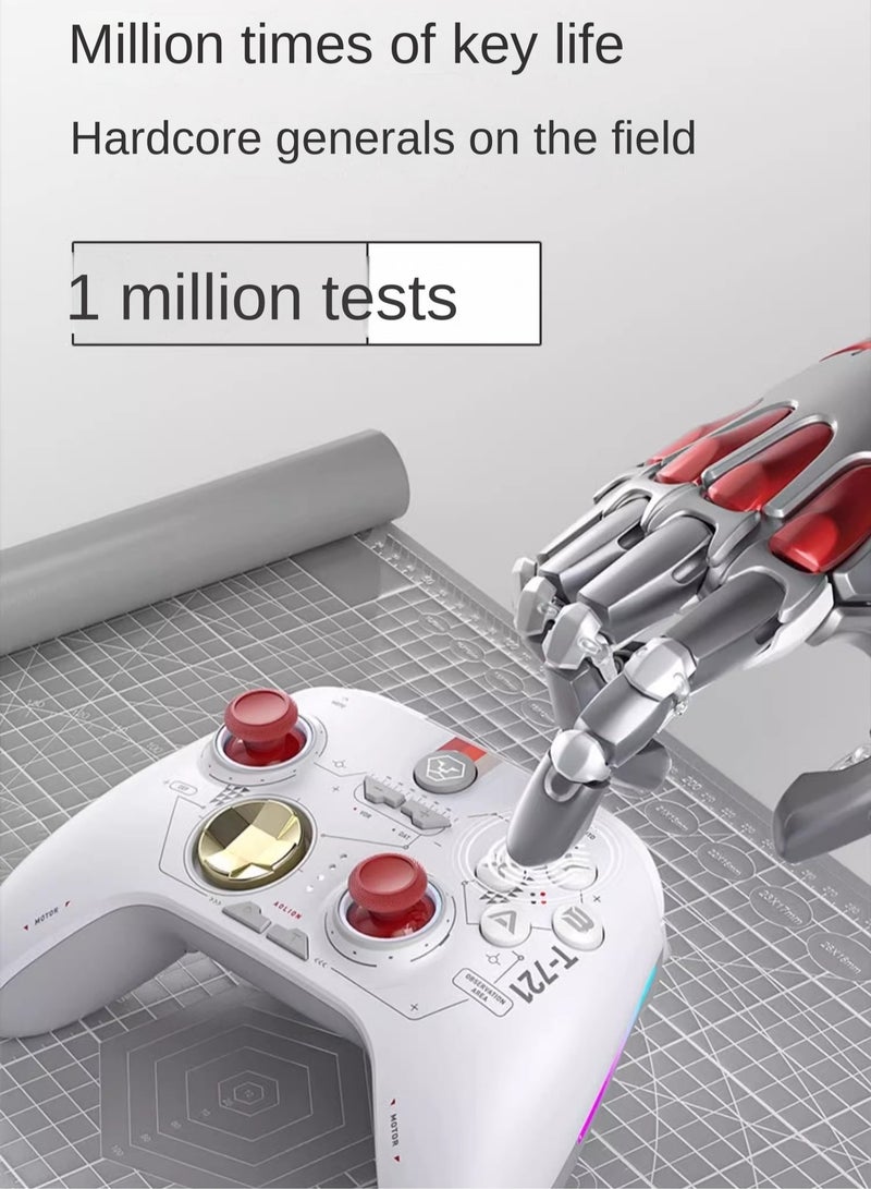 AOLION Wireless Bluetooth Controller, Hall Linear Trigger Gamepad Controller, Compact Portable Gaming Joystick, Comfortable Grip Gamepad With RGB Lightening , (1pc, Green, Dual Hall Plus Receiver) - Image 5