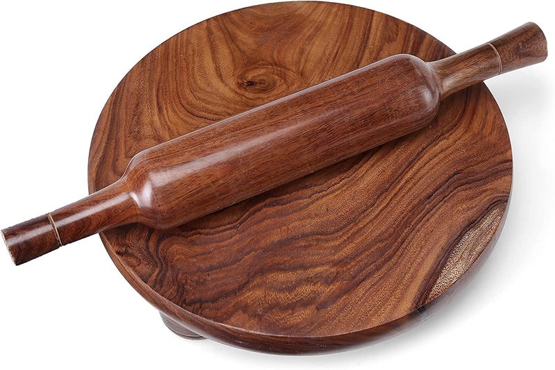 GURU JEE Wooden Chapati Maker Chakla Belan Rolling Pin and Board for Kitchen - Image 1