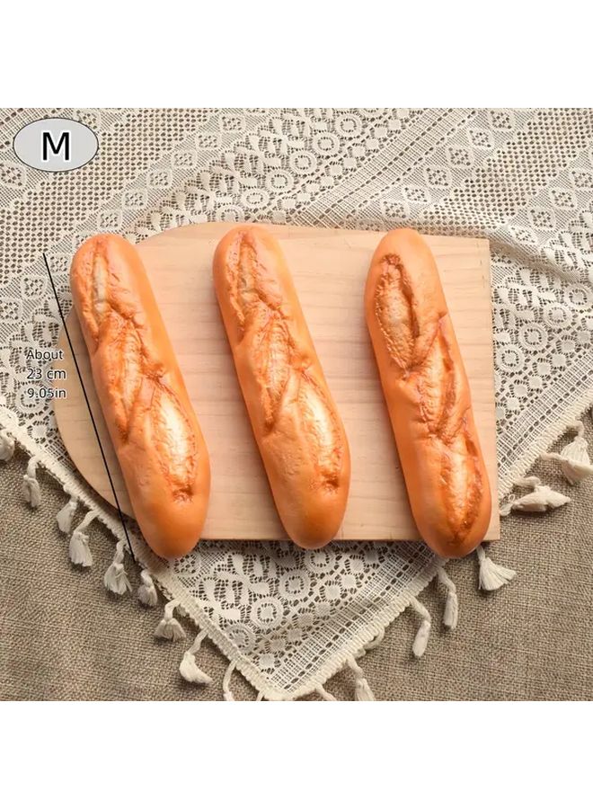 3pcs Realistic French Baguette Models PU Material European Style Bread Decorations - Image 1