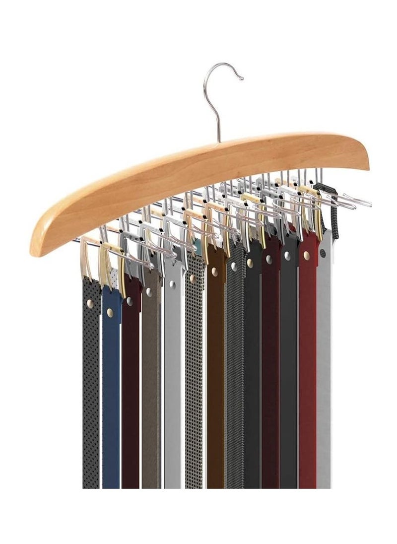 SYOSI 2Pcs Pack Tie Belt Hangers Adjustable 24 Clip Scarf Racks Holder Hook Hanger for Closet Organizer Storage Beige  - Image 4