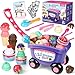 Kasfalci Ice Cream Cart Toy Ice Cream Shop Playset for Kids Grocery Store Pretend Play Food Toys Shopping Cart for Toddlers Scoop and Serve Counter Educational toys for 3 4 5 6 Years Old Girl Boy - Image 2