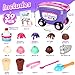 Kasfalci Ice Cream Cart Toy Ice Cream Shop Playset for Kids Grocery Store Pretend Play Food Toys Shopping Cart for Toddlers Scoop and Serve Counter Educational toys for 3 4 5 6 Years Old Girl Boy - Image 4