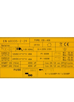 HD HD CD-430 Battery Charger 400A | 220V 50/60Hz | 60A Charging current  - Image 4