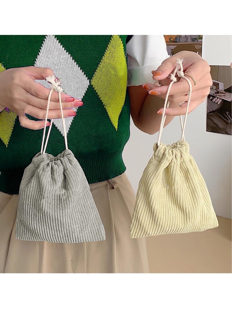 Excefore Small Makeup Bag, 6 Pieces Cosmetic Bag, Drawstring Type Small Makeup Pouch, Portable Velvet Cosmetic Bag, Storage Bag Drawstring Pocket, for Cosmetics Headphones Jewelry - Image 4