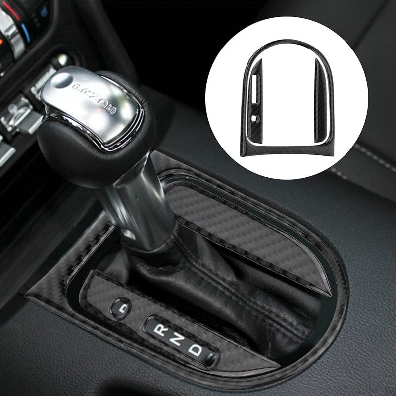 woobles Gear Panel Trim, for Ford Mustang 2015-2017, 3Pcs Carbon Fiber Car Interior Gear Shift Panel Cover Trim Sticker/automotive center consoles - Image 2