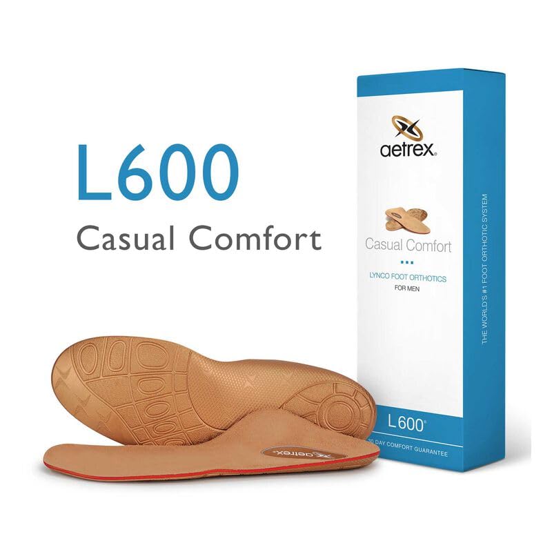 Aetrex Men's L600 Orthotics Shoe Inserts for Walking All Day Insoles Men - Memory Foam Shoe Inserts Step Comfortably with Shoe Insoles - Image 2