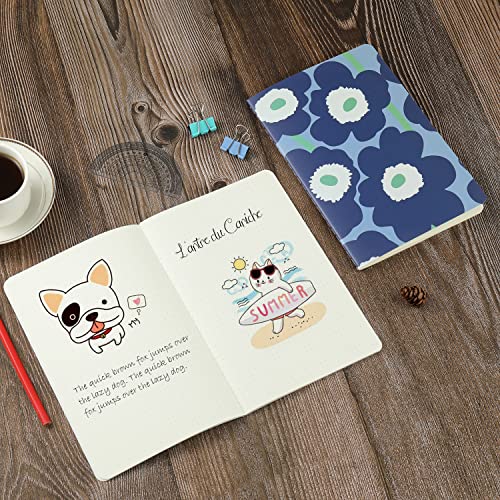 XYark 12 Pack Flower Design Dot Grid Notebook Journals Bulk for Traveler, Student and Office, Composition Subject Sketchbook Notebooks with Dotted Grid Paper, 80GSM, 30 Sheets,5.5x 8.3 inch, A5 Size - Image 3