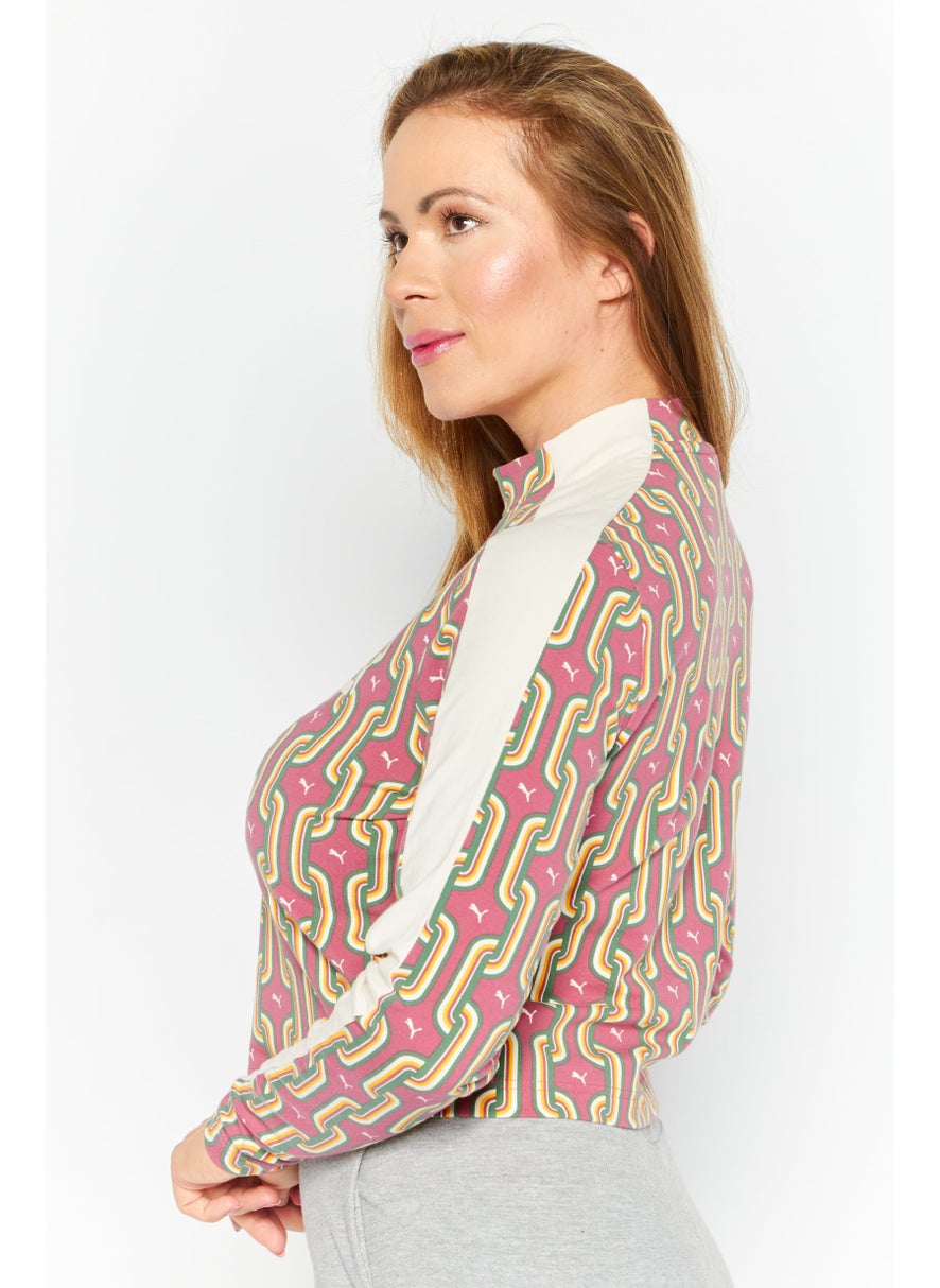 PUMA Women Sportswear Fit Long Sleeve Training Top, Cream Combo  - Image 3