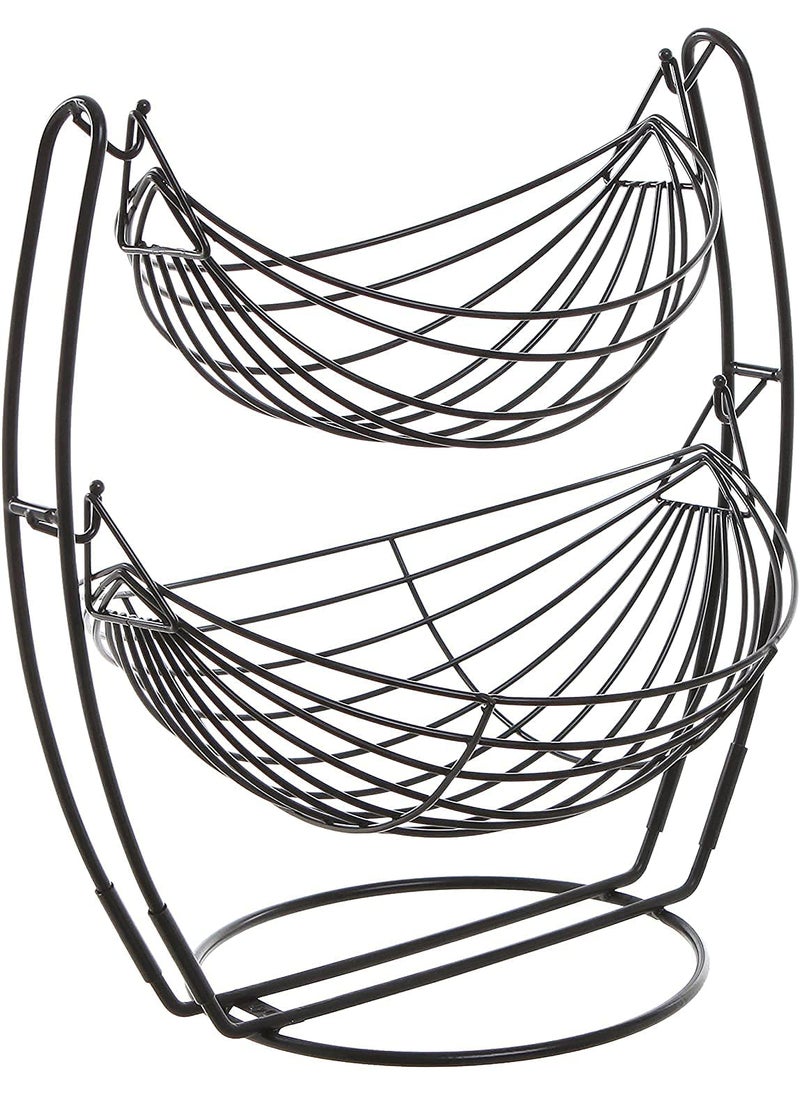 ROLLYWARE ROLLYWARE Stainless Steel Classic 2 Tier Stand Rustfree Swing Fruit Vegetable Basket Vegetable Stand For Storage Vegetable Rack For Kitchen Fruit Vegetable Organizer4kg Capacity_Black  - Image 5